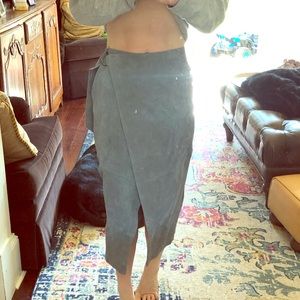 ASOS genuine suede wrap midi skirt, 4/6